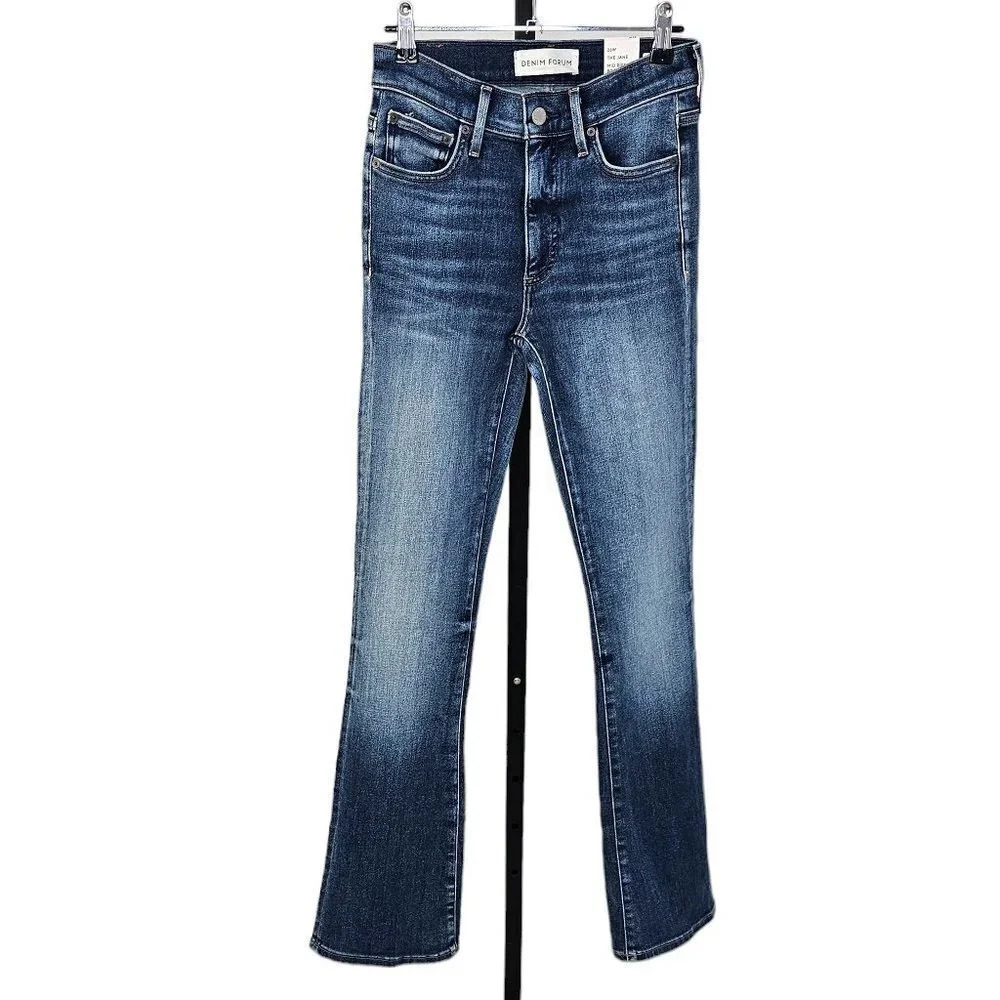 Denim Forum The Jane Mid Rise Boot Jeans Blue Size  26